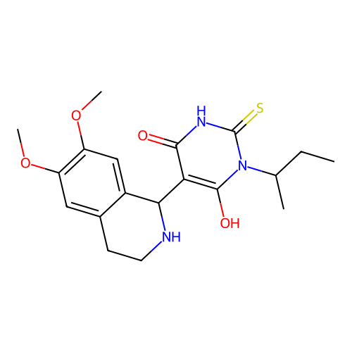1-(sec-butyl)-5-(6,7-dimethoxy-1,2,3,4-tetrahydroisoquinolin-1-yl)-6-hydroxy-2-thioxo-2,3-dihydropyrimidin-4(1H)-one structure