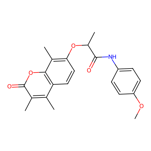N-(4-methoxyphenyl)-2-((3,4,8-trimethyl-2-oxo-2H-chromen-7-yl)oxy)propanamide structure