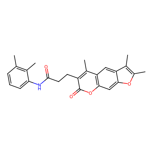 N-(2,3-dimethylphenyl)-3-(2,3,5-trimethyl-7-oxo-7H-furo[3,2-g]chromen-6-yl)propanamide structure