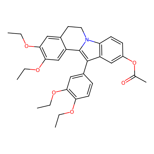 12-(3,4-diethoxyphenyl)-2,3-diethoxy-5,6-dihydroindolo[2,1-a]isoquinolin-10-yl acetate structure