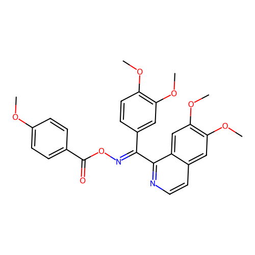 [[(6,7-dimethoxyisoquinolin-1-yl)-(3,4-dimethoxyphenyl)methylidene]amino] 4-methoxybenzoate structure