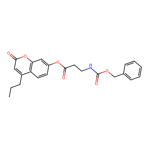 2-oxo-4-propyl-2H-chromen-7-yl N-[(benzyloxy)carbonyl]-beta-alaninate structure