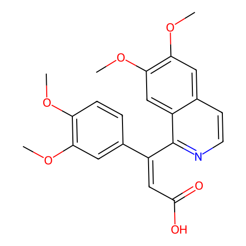(Z)-3-(6,7-dimethoxyisoquinolin-1-yl)-3-(3,4-dimethoxyphenyl)acrylic acid structure