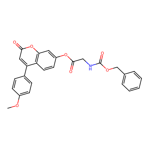 4-(4-methoxyphenyl)-2-oxo-2H-chromen-7-yl 2-(((benzyloxy)carbonyl)amino)acetate structure