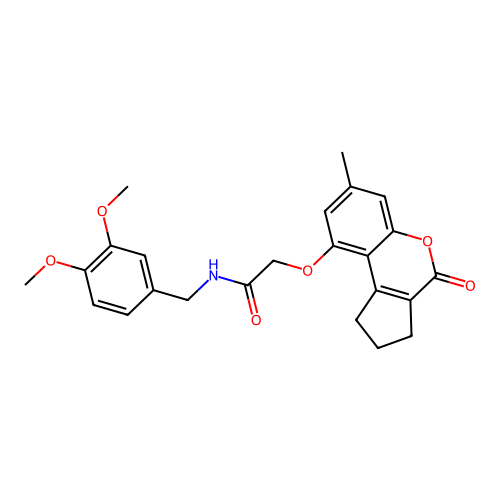 N-(3,4-dimethoxybenzyl)-2-((7-methyl-4-oxo-1,2,3,4-tetrahydrocyclopenta[c]chromen-9-yl)oxy)acetamide structure