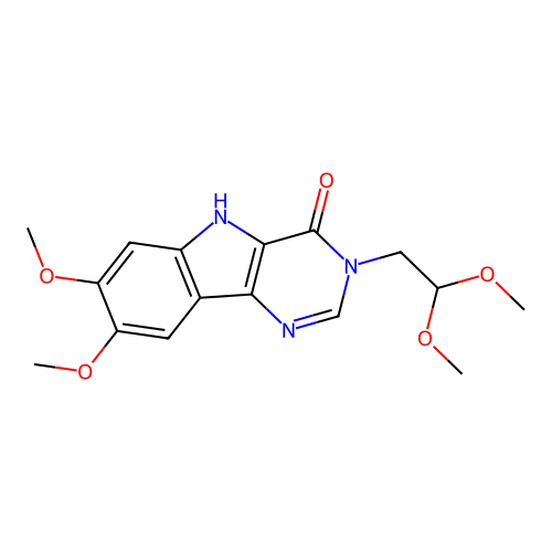 3-(2,2-dimethoxyethyl)-7,8-dimethoxy-3H-pyrimido[5,4-b]indol-4(5H)-one structure