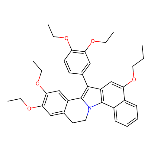 14-(3,4-diethoxyphenyl)-2,3-diethoxy-12-propoxy-5,6-dihydrobenzo[6,7]indolo[2,1-a]isoquinoline structure