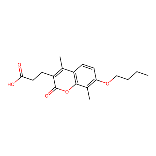 3-(7-butoxy-4,8-dimethyl-2-oxo-2H-chromen-3-yl)propanoic acid structure
