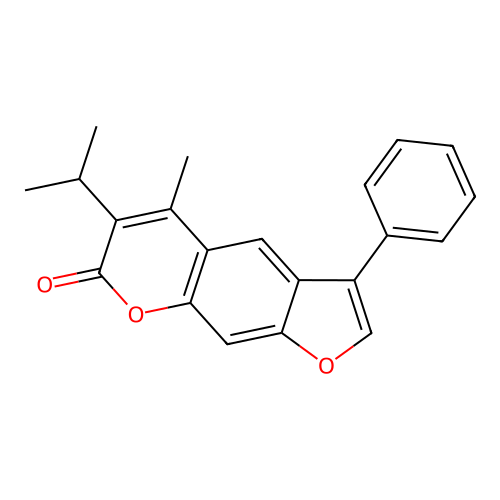 6-isopropyl-5-methyl-3-phenyl-7H-furo[3,2-g]chromen-7-one structure
