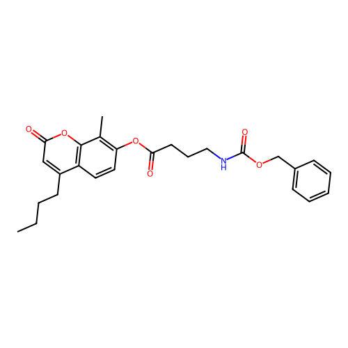 4-butyl-8-methyl-2-oxo-2H-chromen-7-yl 4-(((benzyloxy)carbonyl)amino)butanoate structure