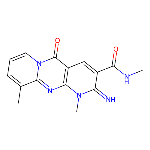 2-imino-N,1,10-trimethyl-5-oxo-2,5-dihydro-1H-dipyrido[1,2-a:2',3'-d]pyrimidine-3-carboxamide structure