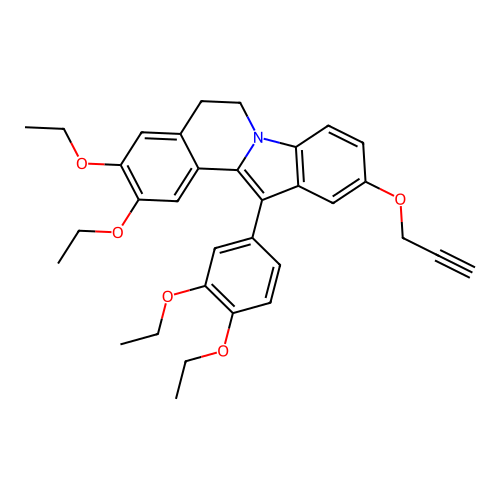 12-(3,4-diethoxyphenyl)-2,3-diethoxy-10-(prop-2-yn-1-yloxy)-5,6-dihydroindolo[2,1-a]isoquinoline structure