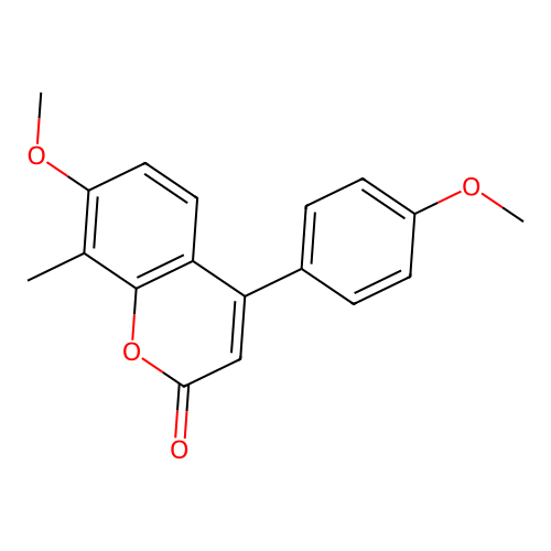 7-methoxy-4-(4-methoxyphenyl)-8-methyl-2H-chromen-2-one structure
