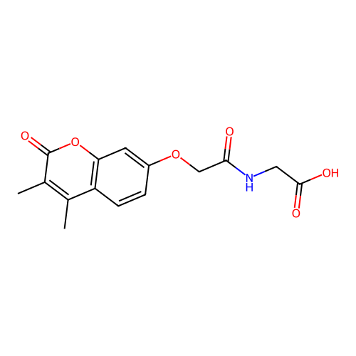 N-{[(3,4-dimethyl-2-oxo-2H-chromen-7-yl)oxy]acetyl}glycine structure