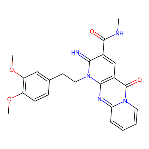 1-[2-(3,4-dimethoxyphenyl)ethyl]-2-imino-N-methyl-5-oxo-1,5-dihydro-2H-dipyrido[1,2-a:2',3'-d]pyrimidine-3-carboxamide structure