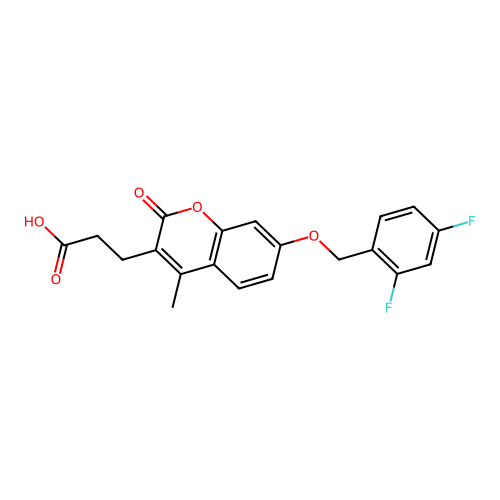 3-{7-[(2,4-difluorobenzyl)oxy]-4-methyl-2-oxo-2H-chromen-3-yl}propanoic acid structure