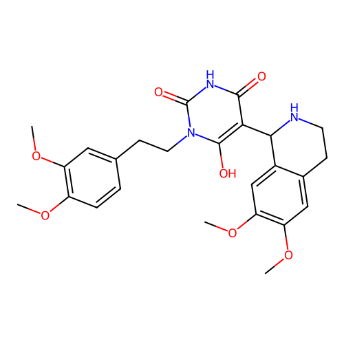 5-(6,7-dimethoxy-1,2,3,4-tetrahydroisoquinolin-1-yl)-1-(3,4-dimethoxyphenethyl)-6-hydroxypyrimidine-2,4(1H,3H)-dione structure
