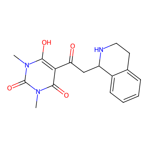 6-hydroxy-1,3-dimethyl-5-[2-(1,2,3,4-tetrahydroisoquinolin-1-yl)acetyl]pyrimidine-2,4-dione structure