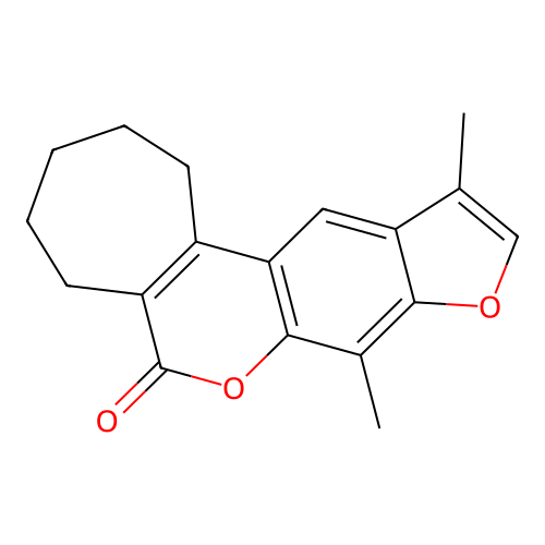 8,11-dimethyl-2,3,4,5-tetrahydrocyclohepta[c]furo[3,2-g]chromen-6(1H)-one structure