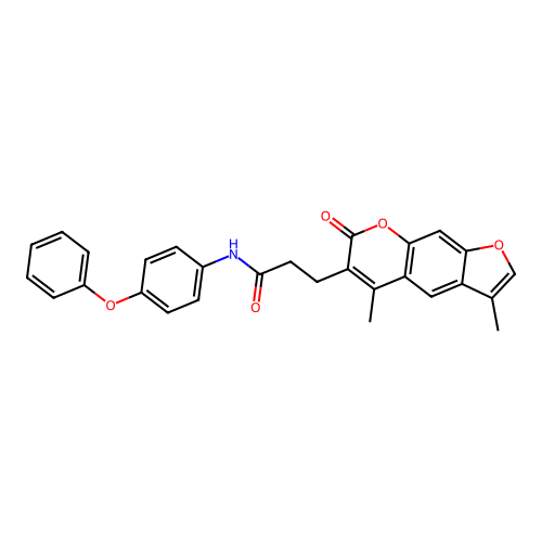 3-(3,5-dimethyl-7-oxo-7H-furo[3,2-g]chromen-6-yl)-N-(4-phenoxyphenyl)propanamide structure