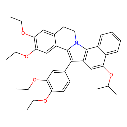 14-(3,4-diethoxyphenyl)-2,3-diethoxy-12-(propan-2-yloxy)-5,6-dihydrobenzo[6,7]indolo[2,1-a]isoquinoline structure
