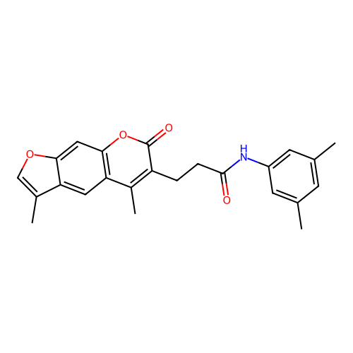3-(3,5-dimethyl-7-oxo-7H-furo[3,2-g]chromen-6-yl)-N-(3,5-dimethylphenyl)propanamide structure