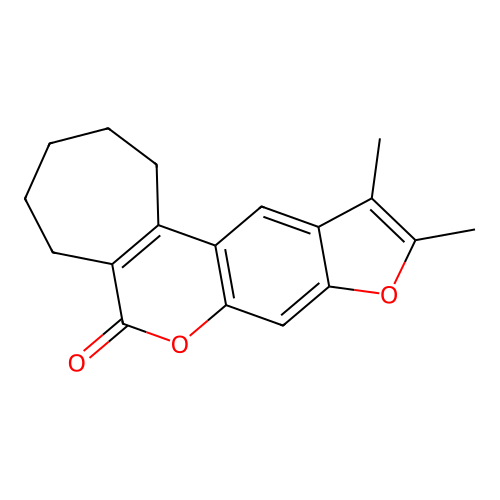 10,11-dimethyl-2,3,4,5-tetrahydrocyclohepta[c]furo[3,2-g]chromen-6(1H)-one structure
