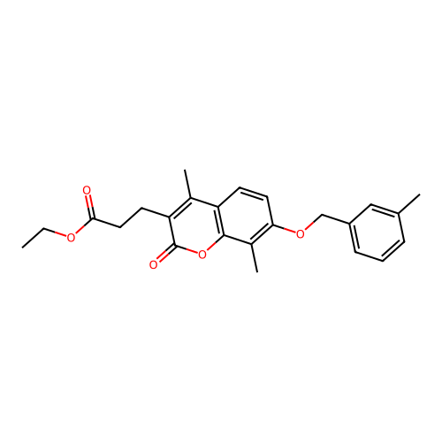ethyl 3-{4,8-dimethyl-7-[(3-methylbenzyl)oxy]-2-oxo-2H-chromen-3-yl}propanoate structure