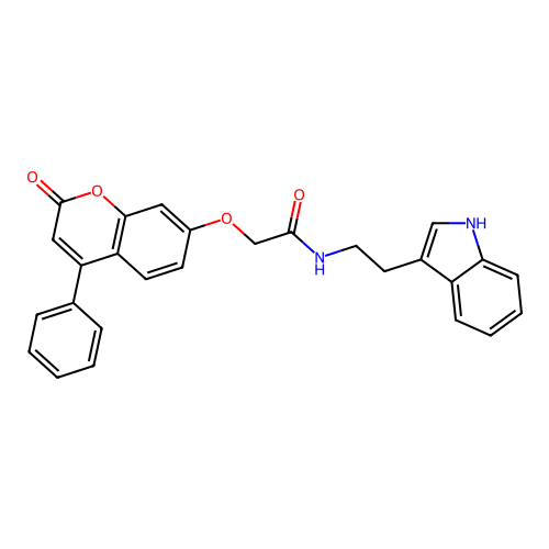 N-(2-(1H-indol-3-yl)ethyl)-2-((2-oxo-4-phenyl-2H-chromen-7-yl)oxy)acetamide structure