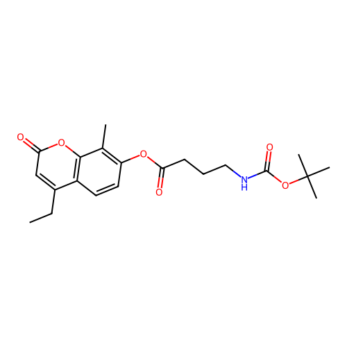 4-ethyl-8-methyl-2-oxo-2H-chromen-7-yl 4-((tert-butoxycarbonyl)amino)butanoate structure