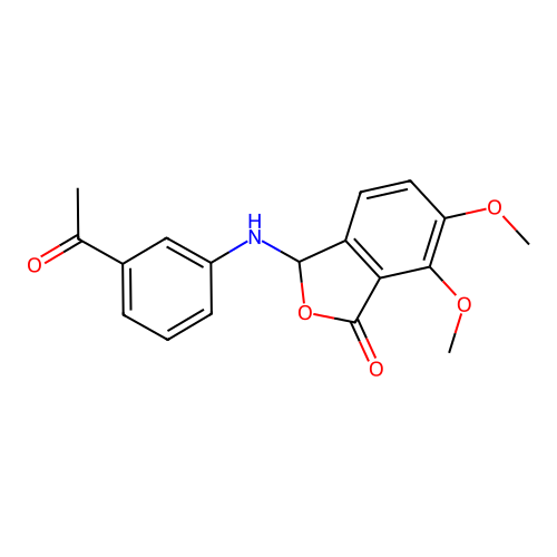 3-[(3-acetylphenyl)amino]-6,7-dimethoxy-2-benzofuran-1(3H)-one structure