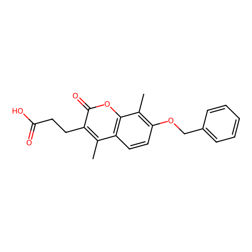 3-[7-(benzyloxy)-4,8-dimethyl-2-oxo-2H-chromen-3-yl]propanoic acid structure