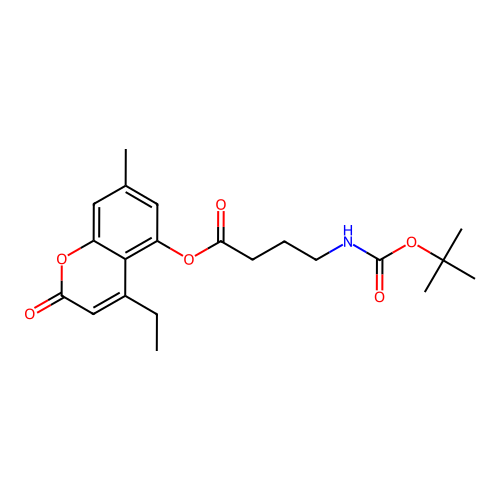 4-ethyl-7-methyl-2-oxo-2H-chromen-5-yl 4-[(tert-butoxycarbonyl)amino]butanoate structure