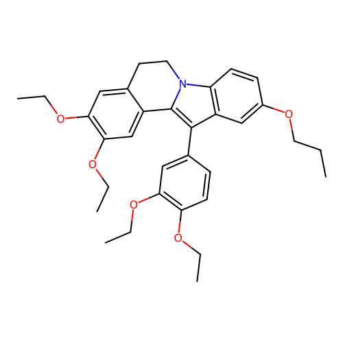 12-(3,4-diethoxyphenyl)-2,3-diethoxy-10-propoxy-5,6-dihydroindolo[2,1-a]isoquinoline structure