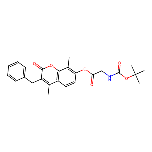 3-benzyl-4,8-dimethyl-2-oxo-2H-chromen-7-yl N-(tert-butoxycarbonyl)glycinate structure