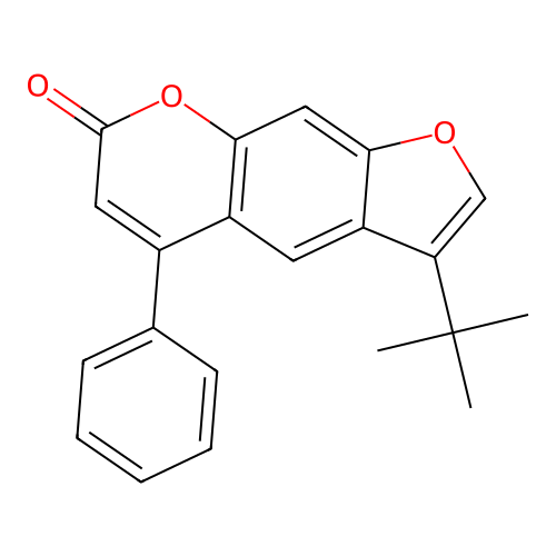 3-tert-butyl-5-phenyl-7H-furo[3,2-g]chromen-7-one structure