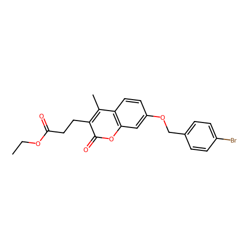ethyl 3-{7-[(4-bromobenzyl)oxy]-4-methyl-2-oxo-2H-chromen-3-yl}propanoate structure