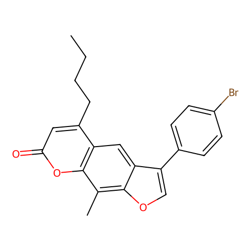 3-(4-bromophenyl)-5-butyl-9-methyl-7H-furo[3,2-g]chromen-7-one structure