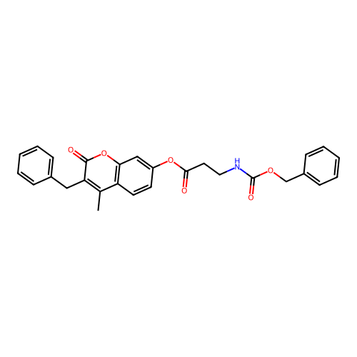 3-benzyl-4-methyl-2-oxo-2H-chromen-7-yl N-[(benzyloxy)carbonyl]-beta-alaninate structure