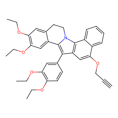 14-(3,4-diethoxyphenyl)-2,3-diethoxy-12-(prop-2-yn-1-yloxy)-5,6-dihydrobenzo[6,7]indolo[2,1-a]isoquinoline structure