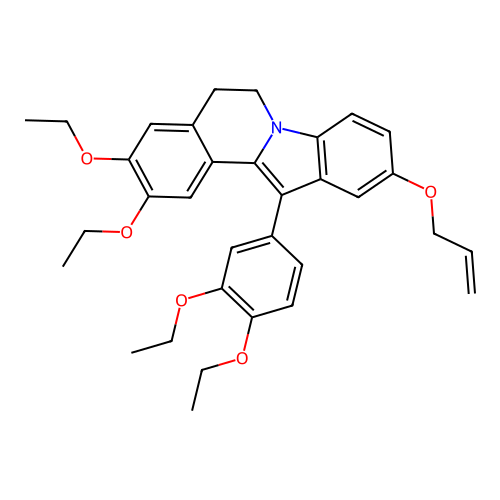 10-(allyloxy)-12-(3,4-diethoxyphenyl)-2,3-diethoxy-5,6-dihydroindolo[2,1-a]isoquinoline structure