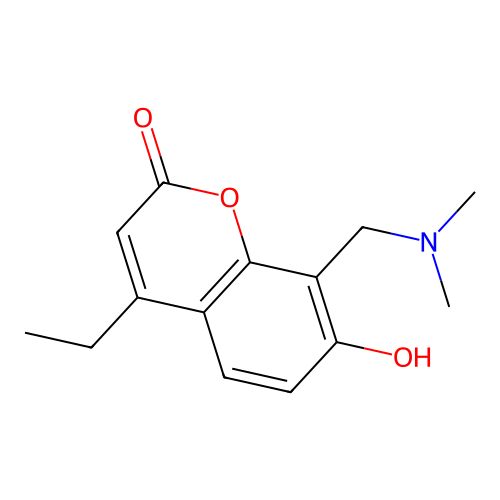 8-[(dimethylamino)methyl]-4-ethyl-7-hydroxy-2H-chromen-2-one structure