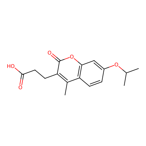 3-(7-isopropoxy-4-methyl-2-oxo-2H-chromen-3-yl)propanoic acid structure