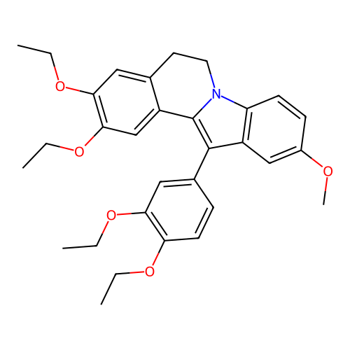 12-(3,4-diethoxyphenyl)-2,3-diethoxy-10-methoxy-5,6-dihydroindolo[2,1-a]isoquinoline structure
