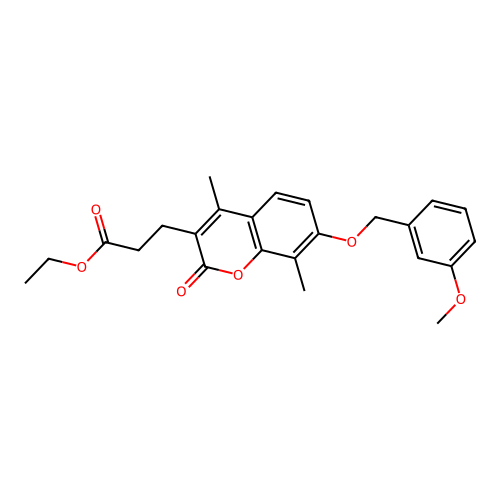 ethyl 3-{7-[(3-methoxybenzyl)oxy]-4,8-dimethyl-2-oxo-2H-chromen-3-yl}propanoate structure