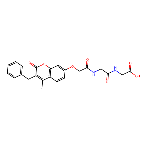 N-{[(3-benzyl-4-methyl-2-oxo-2H-chromen-7-yl)oxy]acetyl}glycylglycine structure