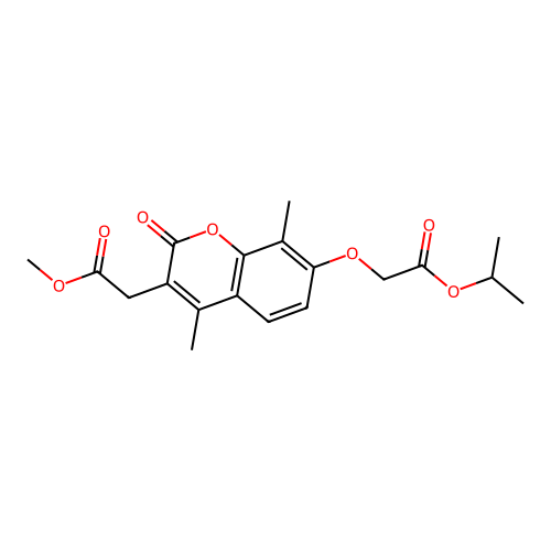 methyl [7-(2-isopropoxy-2-oxoethoxy)-4,8-dimethyl-2-oxo-2H-chromen-3-yl]acetate structure