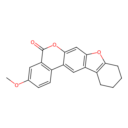 3-methoxy-9,10,11,12-tetrahydro-5H-benzo[c]benzofuro[3,2-g]chromen-5-one structure