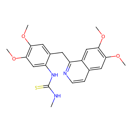 1-[2-[(6,7-dimethoxyisoquinolin-1-yl)methyl]-4,5-dimethoxyphenyl]-3-methylthiourea structure