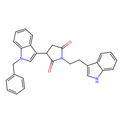 1-(2-(1H-indol-3-yl)ethyl)-3-(1-benzyl-1H-indol-3-yl)pyrrolidine-2,5-dione structure